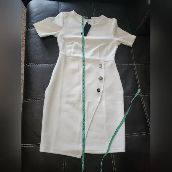 NWT SHEILAY Bodycon White Dress Size Medium - Picture 2 of 4